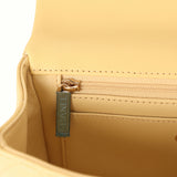 Chanel Mini Rectangular Flap with Top Handle Yellow Lambskin Light Gold Hardware - Thumbnail View 10
