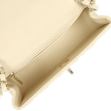 Chanel Mini Classic Rectangular Flap Bag Ivory Lambskin Light Gold Hardware - Thumbnail View 8