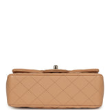 Chanel Mini Classic Rectangular Top Handle Flap Bag Beige Lambskin Light Gold Hardware - Thumbnail View 6