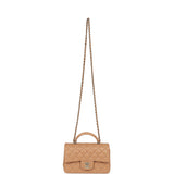Chanel Mini Classic Rectangular Top Handle Flap Bag Beige Lambskin Light Gold Hardware - Thumbnail View 7