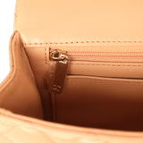 Chanel Mini Classic Rectangular Top Handle Flap Bag Beige Lambskin Light Gold Hardware - Thumbnail View 9