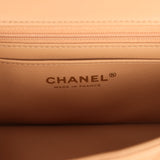 Chanel Mini Classic Rectangular Top Handle Flap Bag Beige Lambskin Light Gold Hardware - Thumbnail View 10