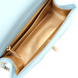 Chanel Mini Square Pearl Crush Flap Light Blue Lambskin Antique Gold Hardware - Thumbnail View 9