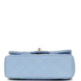 Chanel Mini Rectangular Flap Bag Light Blue Lambskin Light Gold Hardware - Thumbnail View 6