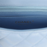 Chanel Mini Rectangular Flap Bag Light Blue Lambskin Light Gold Hardware - Thumbnail View 9
