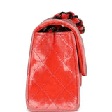 Pre-owned Chanel Mini Classic Rectangular Flap Bag Coral Velvet Black Hardware - Thumbnail View 3