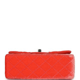Pre-owned Chanel Mini Classic Rectangular Flap Bag Coral Velvet Black Hardware - Thumbnail View 6
