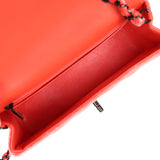 Pre-owned Chanel Mini Classic Rectangular Flap Bag Coral Velvet Black Hardware - Thumbnail View 8