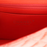 Pre-owned Chanel Mini Classic Rectangular Flap Bag Coral Velvet Black Hardware - Thumbnail View 9