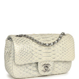 Pre-owned Chanel Extra Mini Classic Flap Bag White, Silver Lamé Python Silver Hardware - Thumbnail View 2