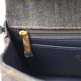 Chanel Mini Classic Rectangular Flap Bag Dark Blue Denim Brushed Gold Hardware - Thumbnail View 10