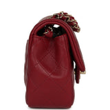 Chanel Mini Classic Rectangular Flap Bag Burgundy Lambskin Light Gold Hardware - Thumbnail View 3