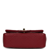 Chanel Mini Classic Rectangular Flap Bag Burgundy Lambskin Light Gold Hardware - Thumbnail View 4
