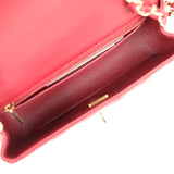 Chanel Mini Classic Rectangular Flap Bag Burgundy Lambskin Light Gold Hardware - Thumbnail View 7