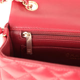Chanel Mini Classic Rectangular Flap Bag Burgundy Lambskin Light Gold Hardware - Thumbnail View 9