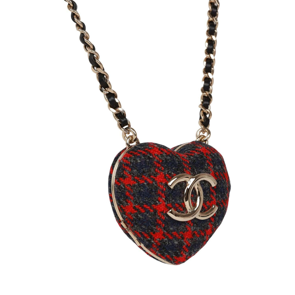 Chanel 4 CC Clover Heart Necklace