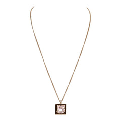 Vintage Chanel 24K Gold Plated Pink No.5 Rhinestone Pendant Necklace