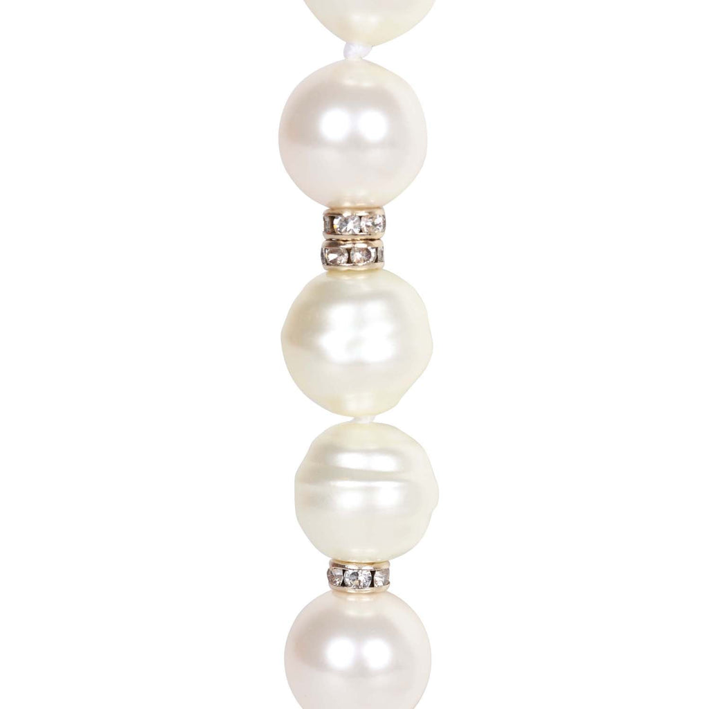 Chanel Gold Tone Gilt Metal Ribbon Braid Faux Pearl Clip Earrings, 1993