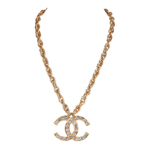 Chanel Pre-loved CHANEL coco mark rhombus necklace GP gold vintage