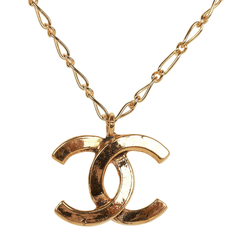 Vintage Chanel Gold CC Logo Pendant Necklace