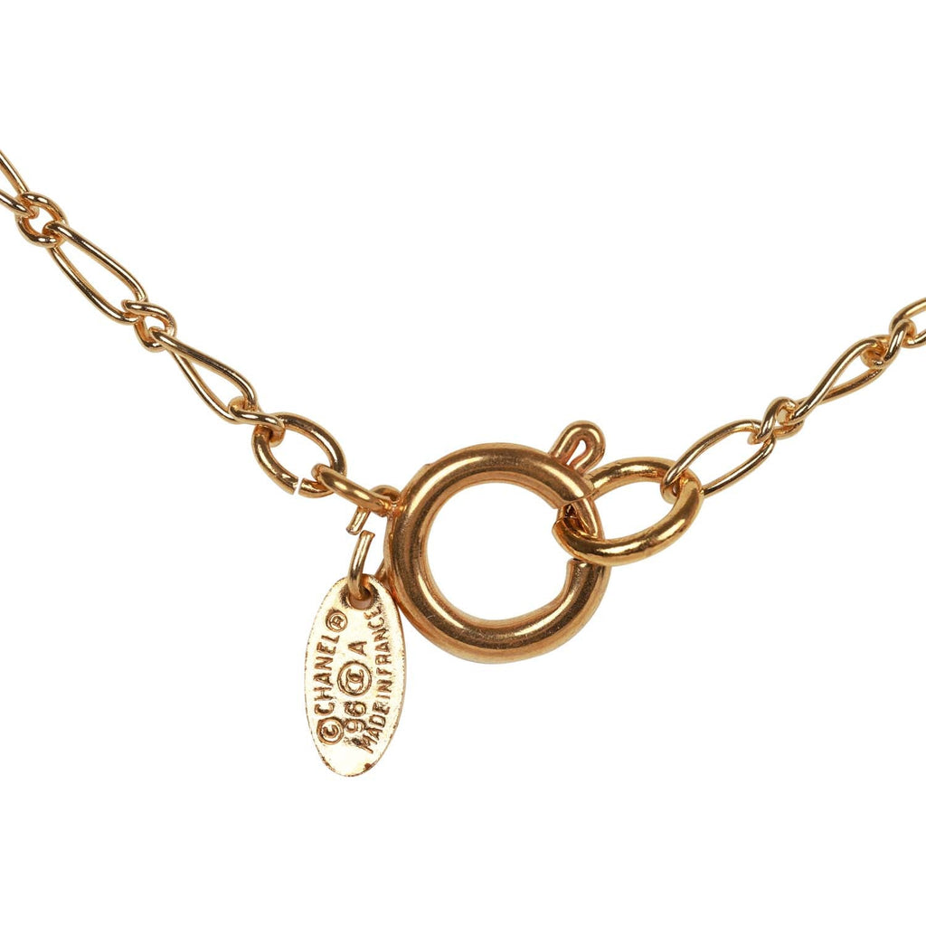 Vintage Chanel Gold CC Logo Pendant Necklace