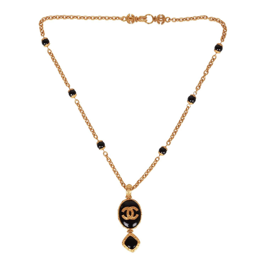 Chanel Vintage - Round Pendant Necklace - Silver - Necklace Chanel