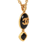 Vintage Chanel Gold Embossed CC Logo Pendant Necklace