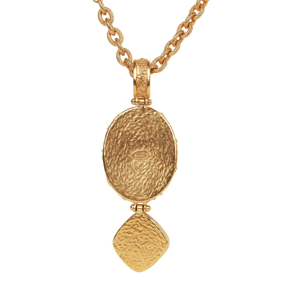 Vintage Chanel Gold Embossed CC Logo Pendant Necklace