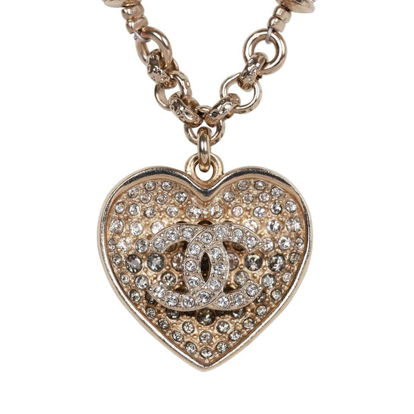 chanel heart pearl necklace