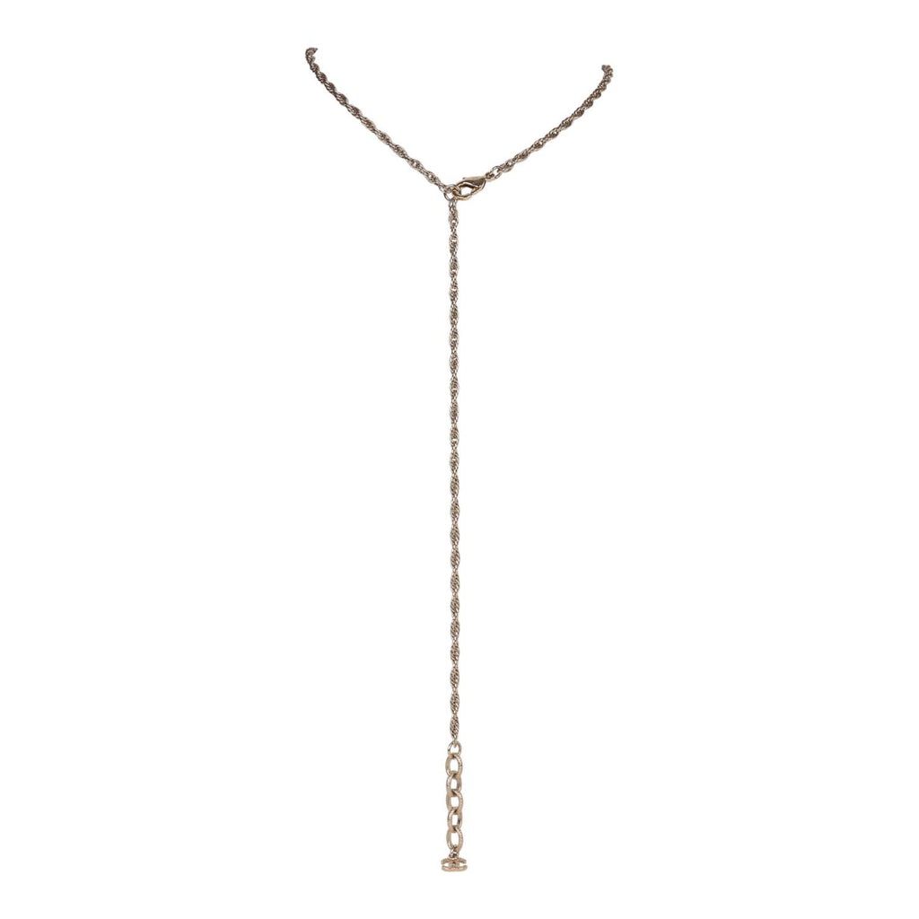 Chanel CC Heart Lariat Necklace Metal Gold 2483061