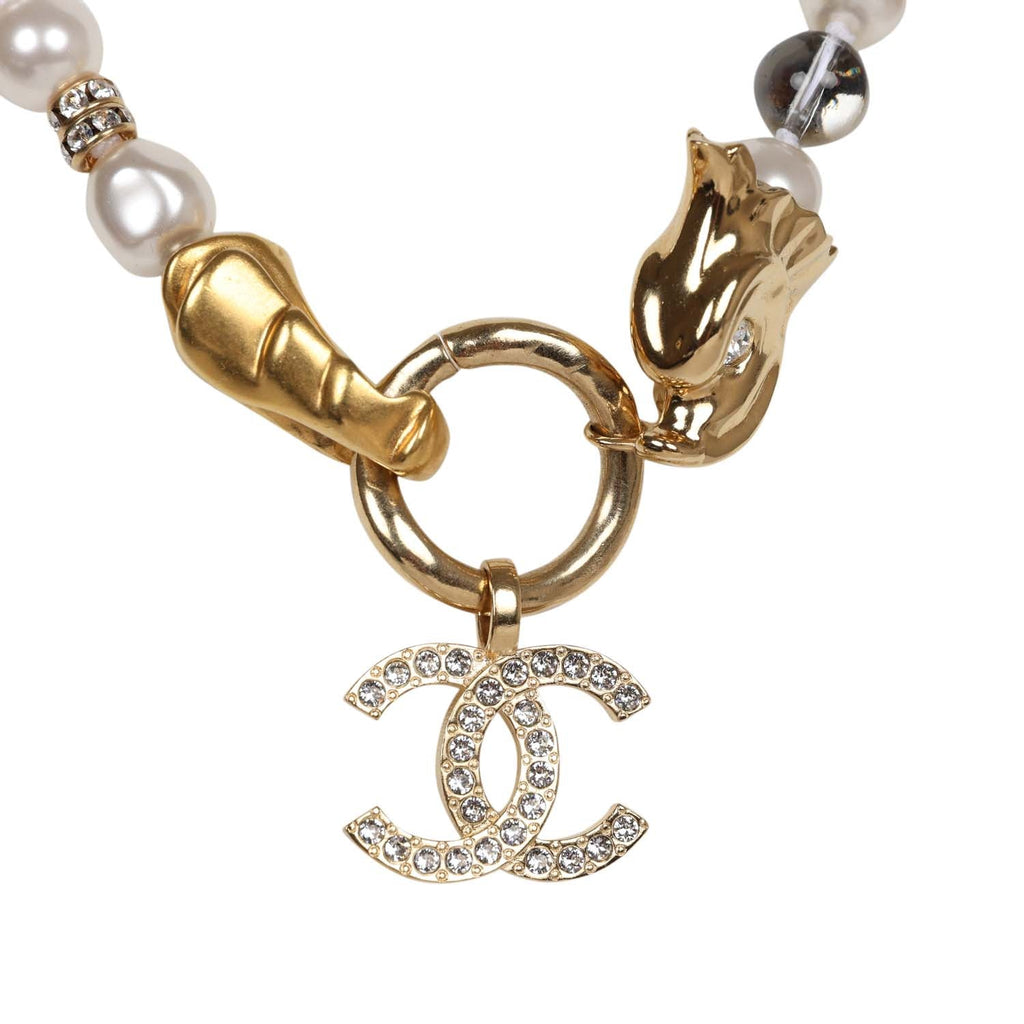 Vintage Louis Vuitton Necklace Choker Necklace Gold Pearl 