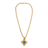 Vintage Chanel 24K Gold Plated Grapevine Mirror Pendant Necklace