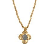 Vintage Chanel 24K Gold Plated Grapevine Mirror Pendant Necklace