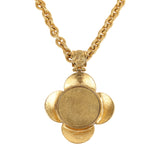 Vintage Chanel 24K Gold Plated Grapevine Mirror Pendant Necklace