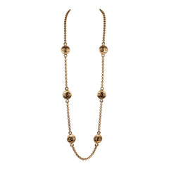 Vintage Chanel Medallion Cable Chain Gold Metal Necklace