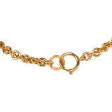 Vintage Chanel Long CC Heart Pendant Necklace Gold Metal