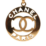 Vintage Chanel CC Paris Jumbo Medallion Gold Metal
