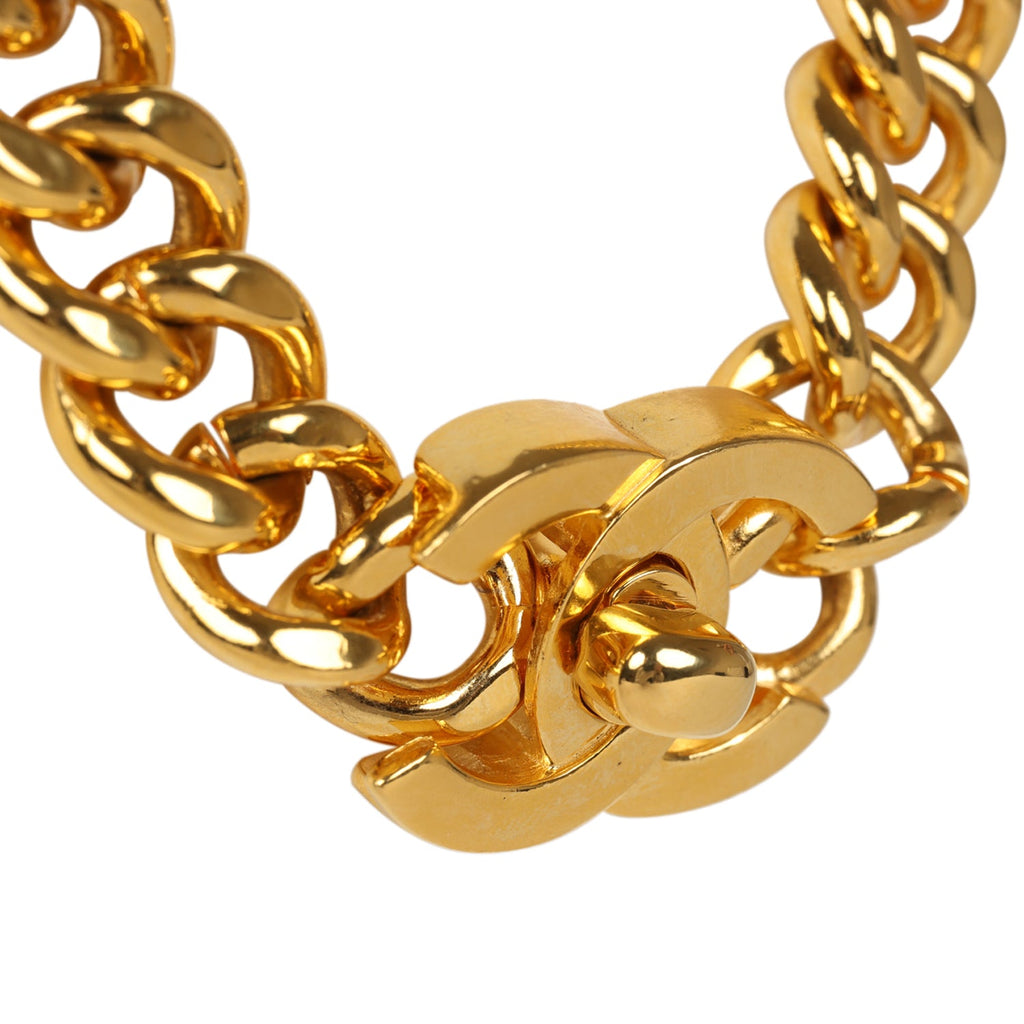 Chanel Gold Tone Plated Turn Lock Large Big Key Chain, 1996 For Sale at  1stDibs