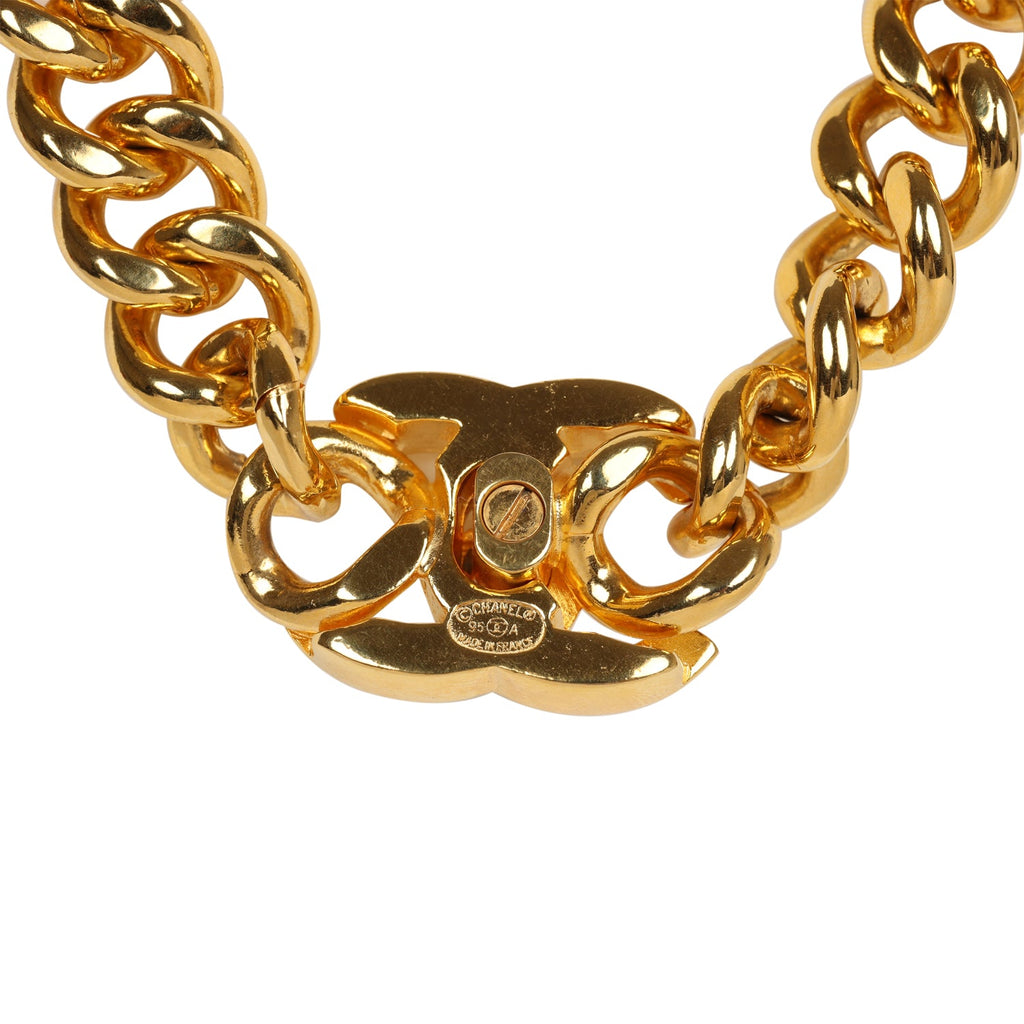 CHANEL Pre-Owned 1995 CC Turn-lock Chain Necklace - Farfetch