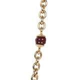 Chanel CC Gripoix Burgundy Beaded Necklace Gold Hardware