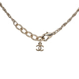 Chanel Round CC Pearl Pendant Necklace Light Gold Hardware