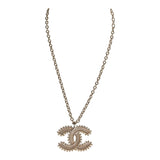 Chanel Large Resin Beaded CC Pendant Necklace Gold Tone Hardware