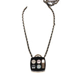 Chanel Cosmetic Compact Pendant Long Necklace Black/Multi Resin/Faux Crystals & Light Gold Tone Hardware