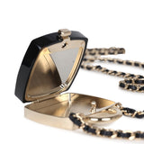 Chanel Cosmetic Compact Pendant Long Necklace Black/Multi Resin/Faux Crystals & Light Gold Tone Hardware