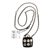 Chanel Cosmetic Compact Pendant Long Necklace Black/Multi Resin/Faux Crystals & Light Gold Tone Hardware