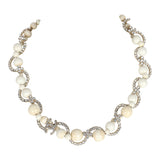 Chanel CC Faux Crystal Beaded Choker Necklace Beige/White Light Gold Tone Hardware