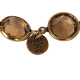 Vintage 1981 Chanel Chicklet Long Necklace Amber Brown Gripoix Gold Plated Hardware