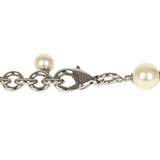 Chanel CC Pearl Long Necklace Faux Pearls and Silver Tone Hardware