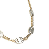 Chanel Crystal CC Choker Necklace Silver Tone and Light Gold Tone Hardware