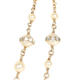 Chanel Long Crystal CC and Pearl Necklace Faux Pearls Gold Tone Hardware - Thumbnail View 5